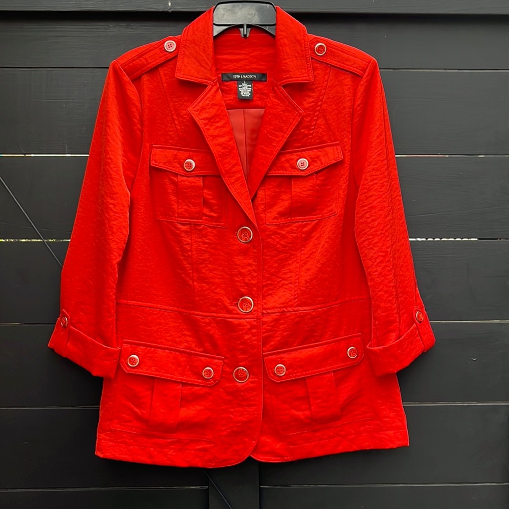 89th and Madison Polyester Safari Jacket